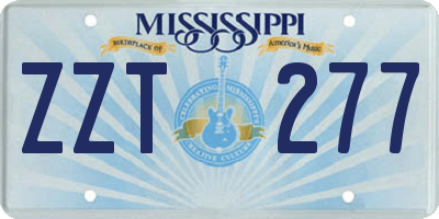 MS license plate ZZT277