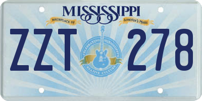 MS license plate ZZT278