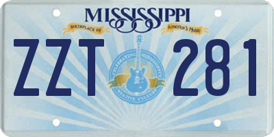 MS license plate ZZT281