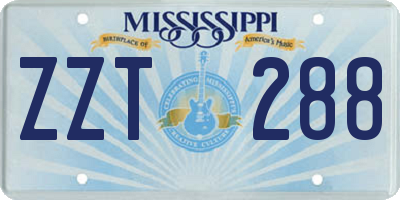 MS license plate ZZT288