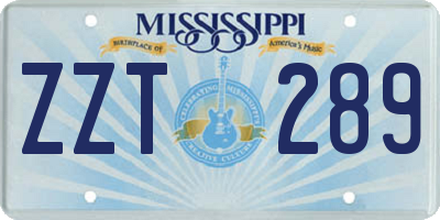 MS license plate ZZT289