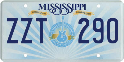 MS license plate ZZT290