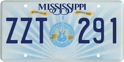 MS license plate ZZT291