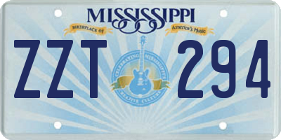 MS license plate ZZT294
