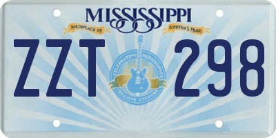 MS license plate ZZT298