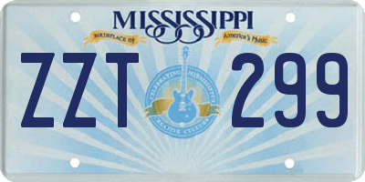 MS license plate ZZT299