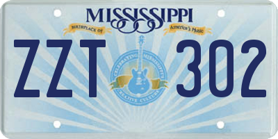 MS license plate ZZT302