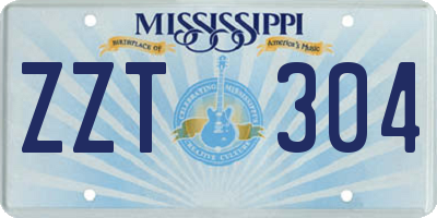 MS license plate ZZT304