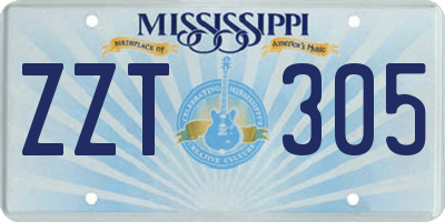 MS license plate ZZT305