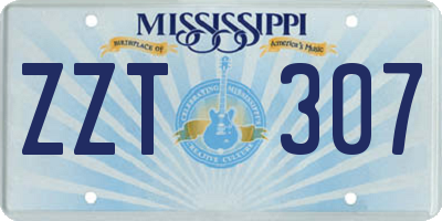 MS license plate ZZT307