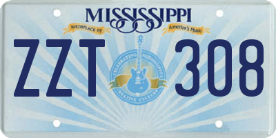 MS license plate ZZT308