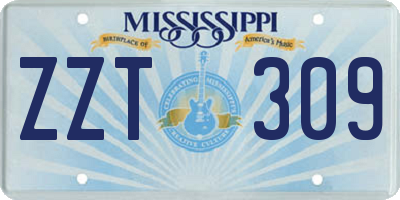 MS license plate ZZT309