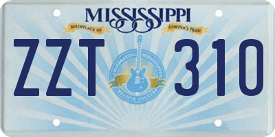 MS license plate ZZT310