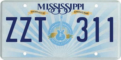 MS license plate ZZT311