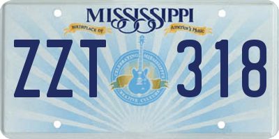 MS license plate ZZT318