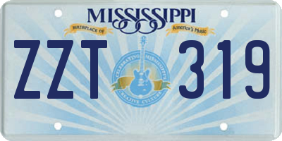 MS license plate ZZT319
