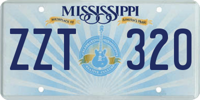 MS license plate ZZT320