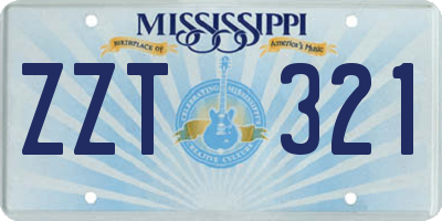 MS license plate ZZT321