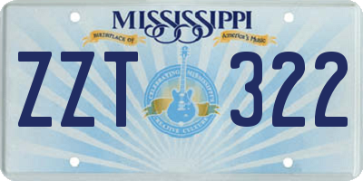 MS license plate ZZT322