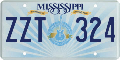 MS license plate ZZT324