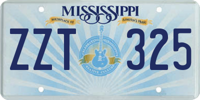 MS license plate ZZT325