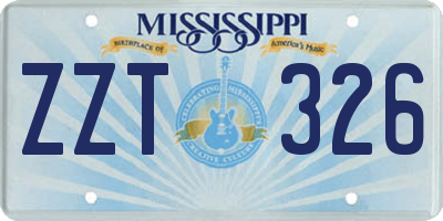 MS license plate ZZT326