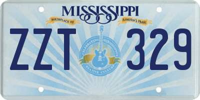 MS license plate ZZT329