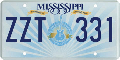 MS license plate ZZT331