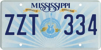 MS license plate ZZT334