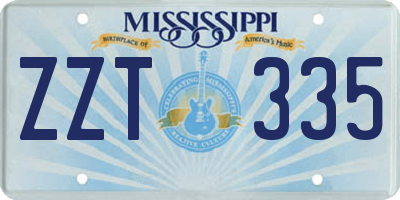 MS license plate ZZT335