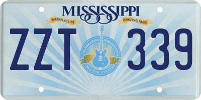 MS license plate ZZT339