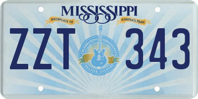 MS license plate ZZT343