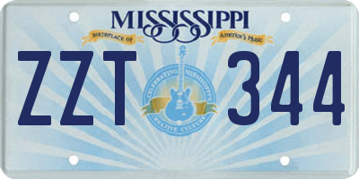 MS license plate ZZT344