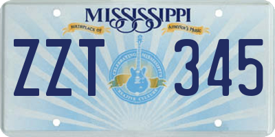 MS license plate ZZT345