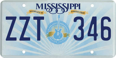 MS license plate ZZT346