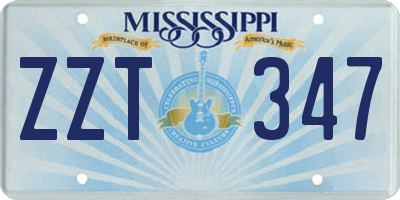 MS license plate ZZT347