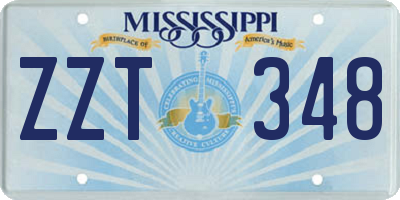 MS license plate ZZT348