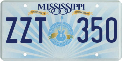 MS license plate ZZT350