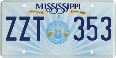 MS license plate ZZT353