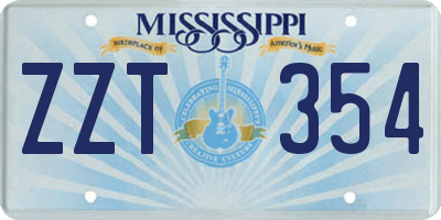 MS license plate ZZT354