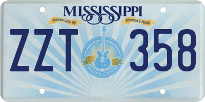 MS license plate ZZT358
