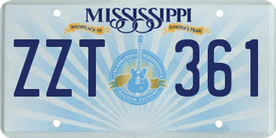 MS license plate ZZT361