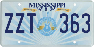 MS license plate ZZT363