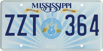MS license plate ZZT364