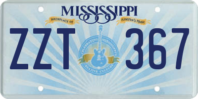 MS license plate ZZT367