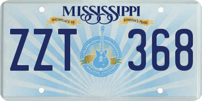 MS license plate ZZT368