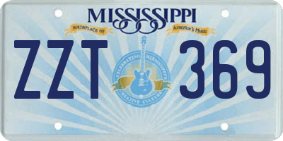 MS license plate ZZT369