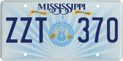 MS license plate ZZT370