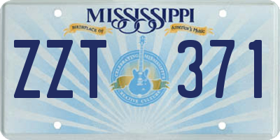 MS license plate ZZT371