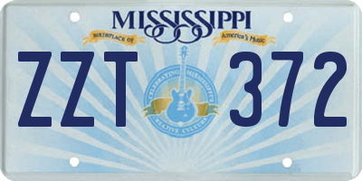 MS license plate ZZT372